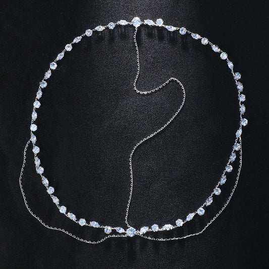 Stonefans Boho Bridal Wedding Head Chain Exquisite Cubic Zirconia Leaf Forehead Headband Chain Hair Jewelry for Women Headpiece - Orchid Unique