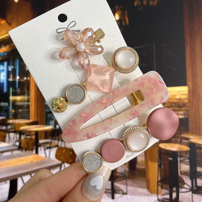 Fashion Pearl Acrylic Hair Clips - Orchid Unique