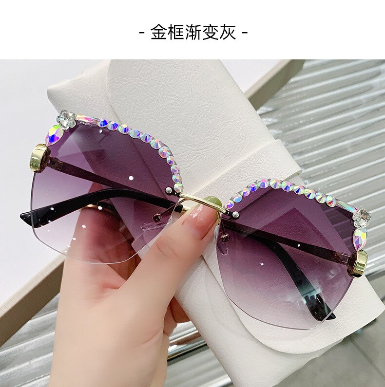 Retro Cutting Lens Gradient Sunglasses - Orchid Unique