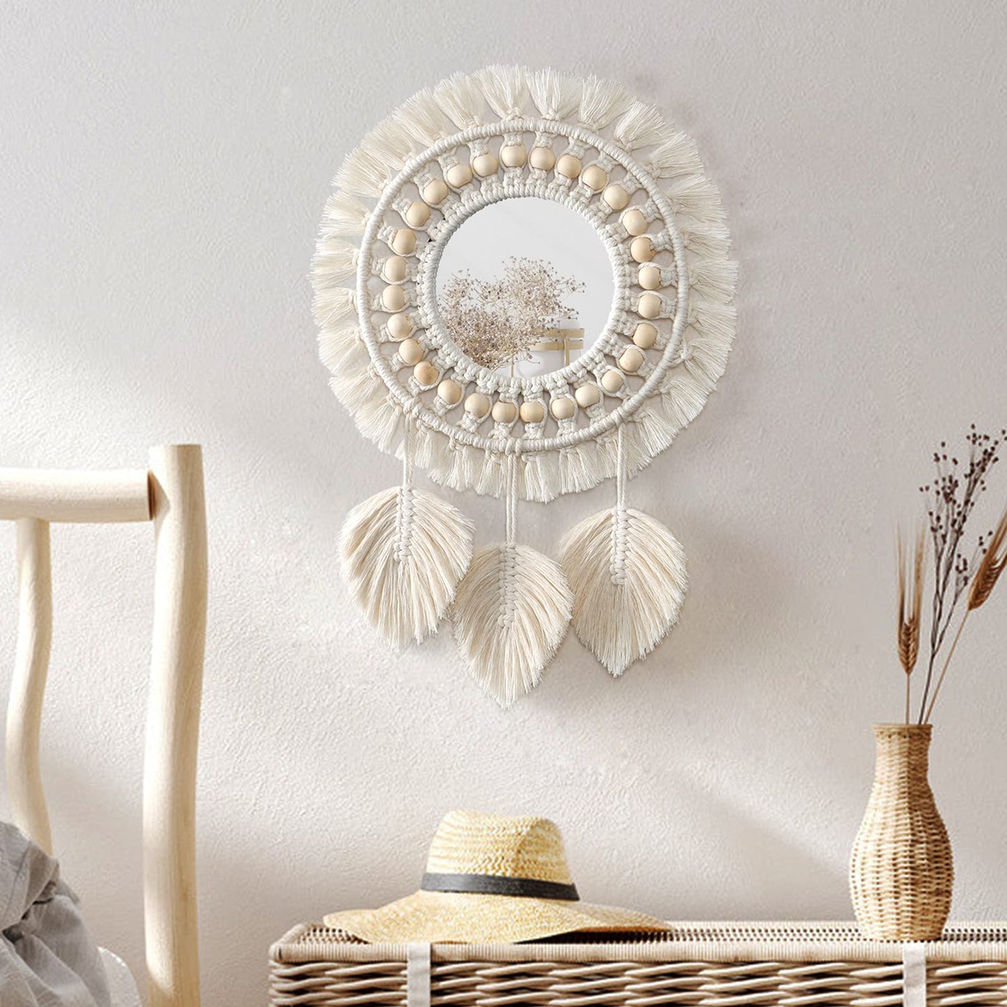 BOHO Macrame Decorative Wall Mirror - Orchid Unique