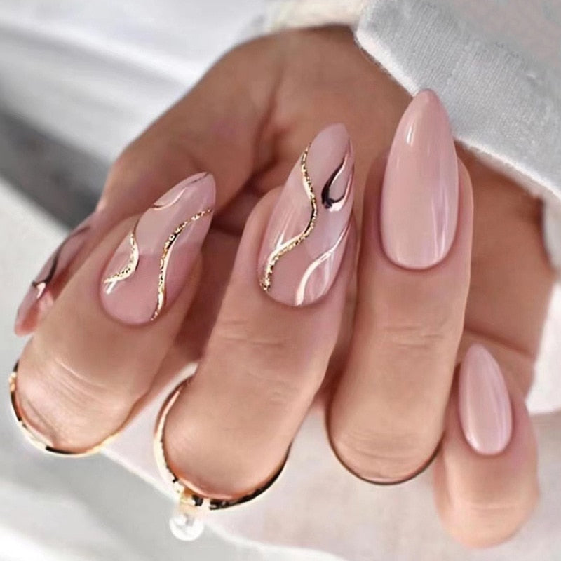 Cloud Pattern Design False Nails - Orchid Unique