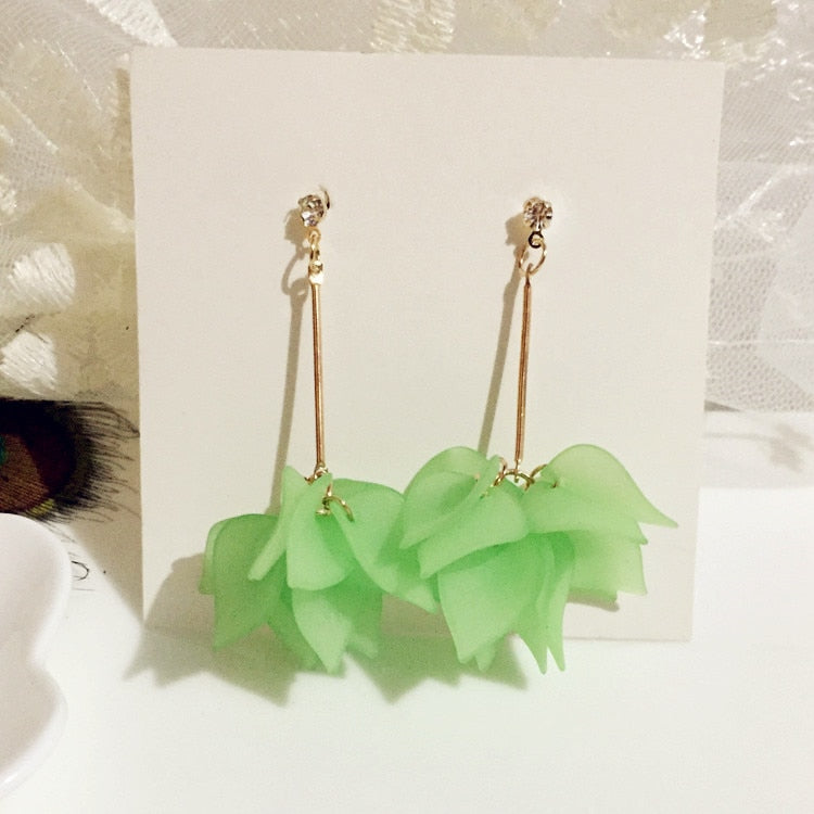 Multicolored Long Drop Earrings - Orchid Unique