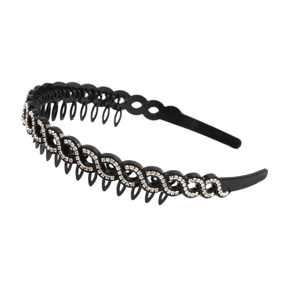Fashion Pearl Non-Slip Rhinestone Hairbands Elastic Flower Women Hair Hoop Bands Headband Bezel Girls Hair Accessories Headdress - Orchid Unique