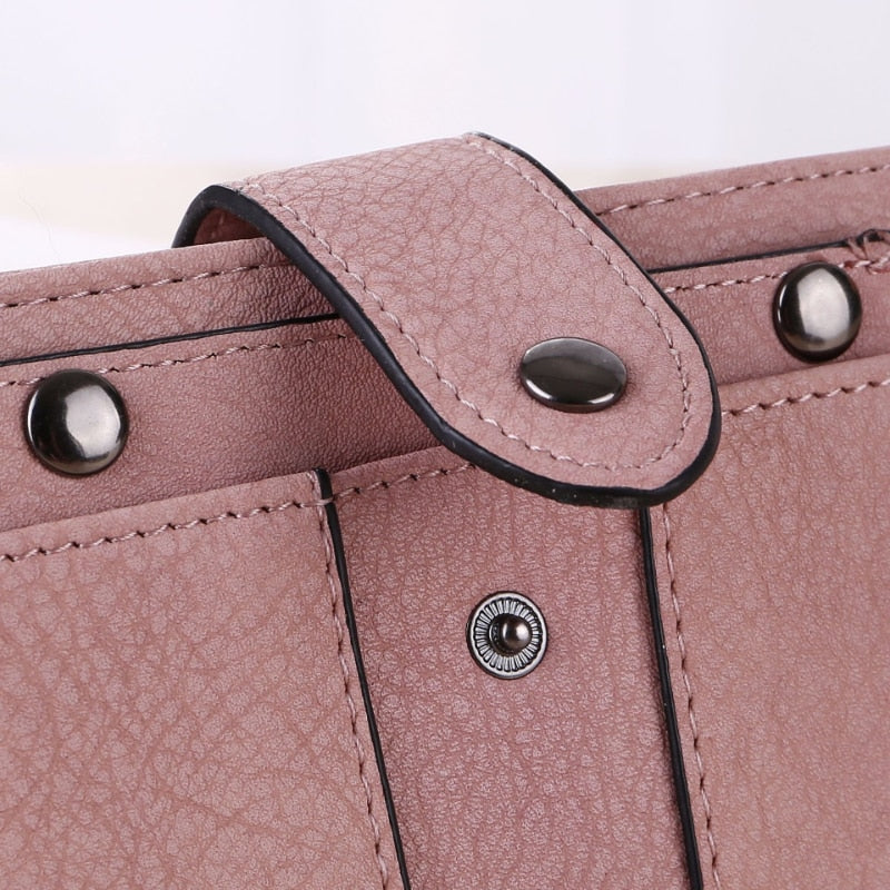 Simple Retro Rivets Wallet - Orchid Unique
