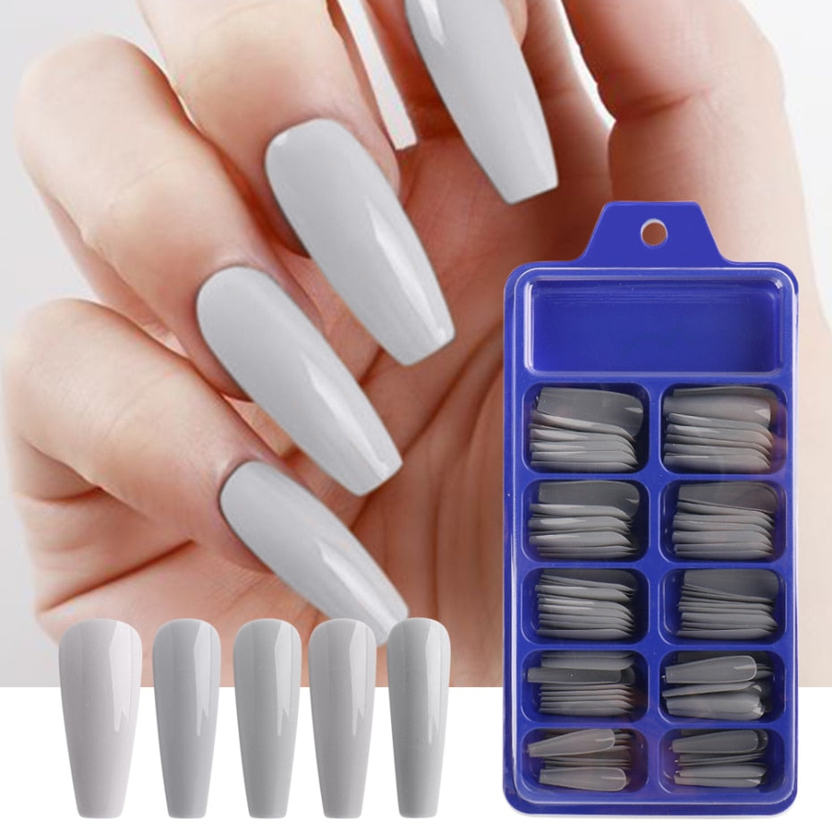 False Nails Coffin Extension Forms - Orchid Unique
