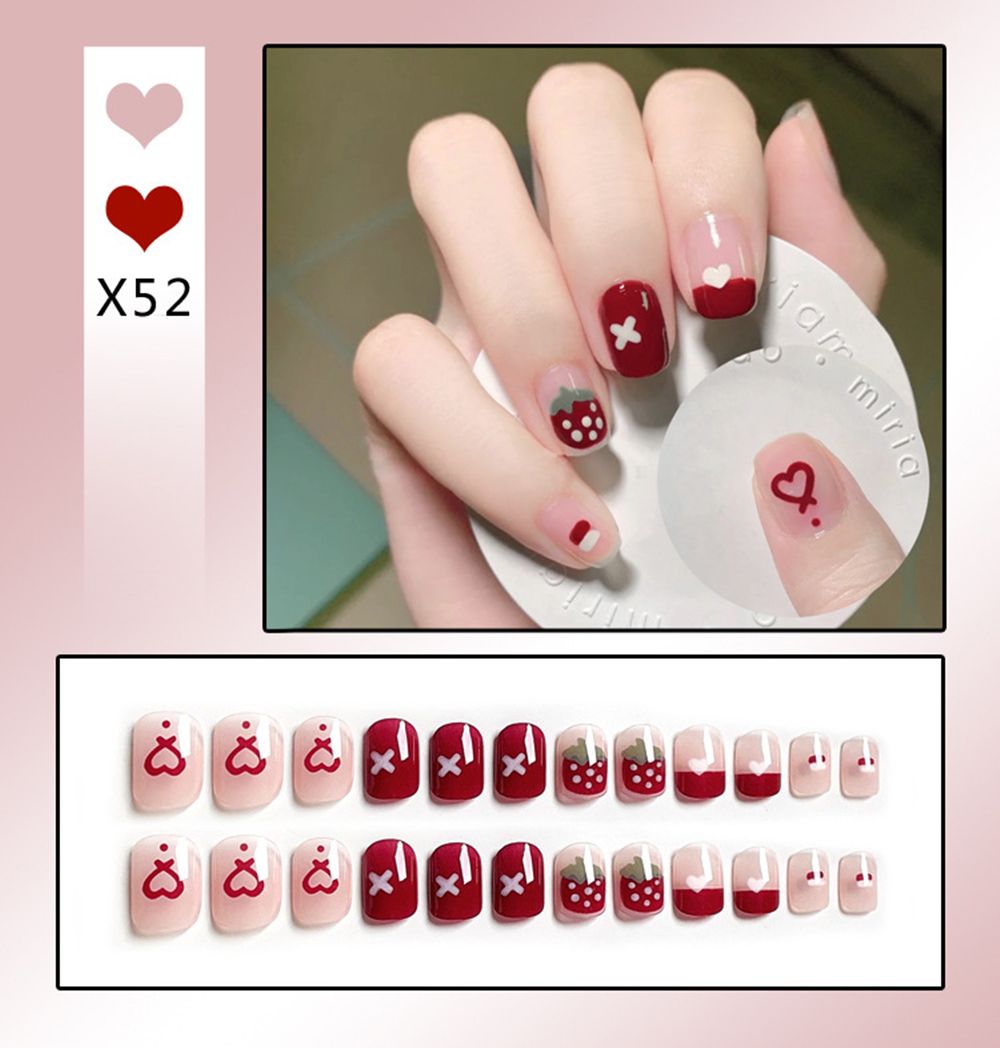 Sweet Short Round/Square Head False Nail Art - Orchid Unique