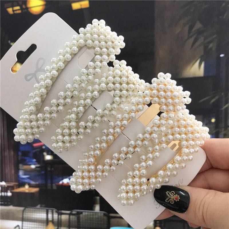 Handmade Pearls Hair Clips - Orchid Unique