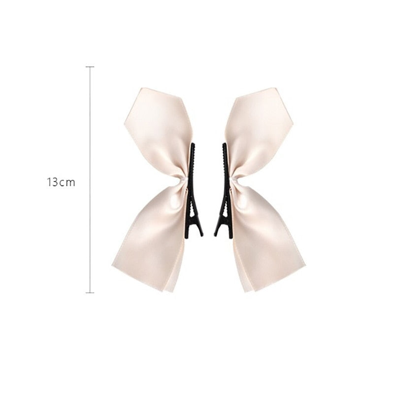 Two ribbons hairbow clips - Orchid Unique