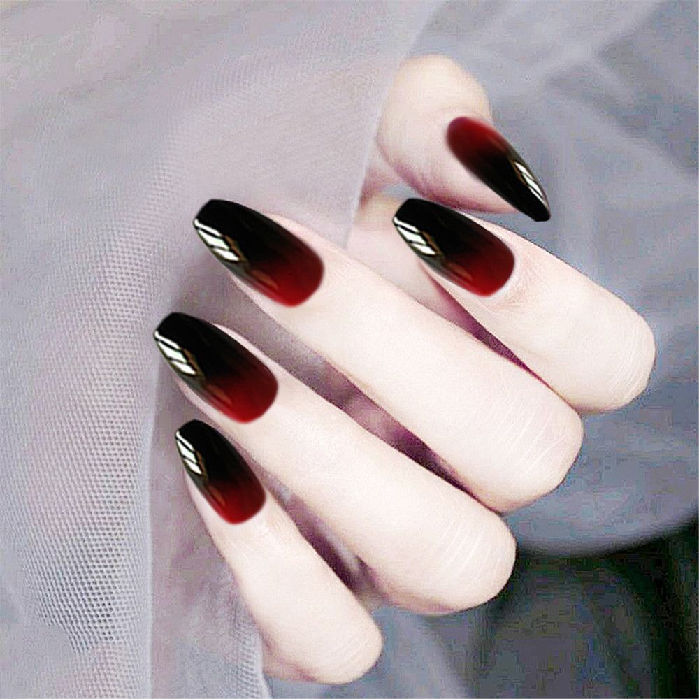 Ballet French Coffin False Nails - Orchid Unique