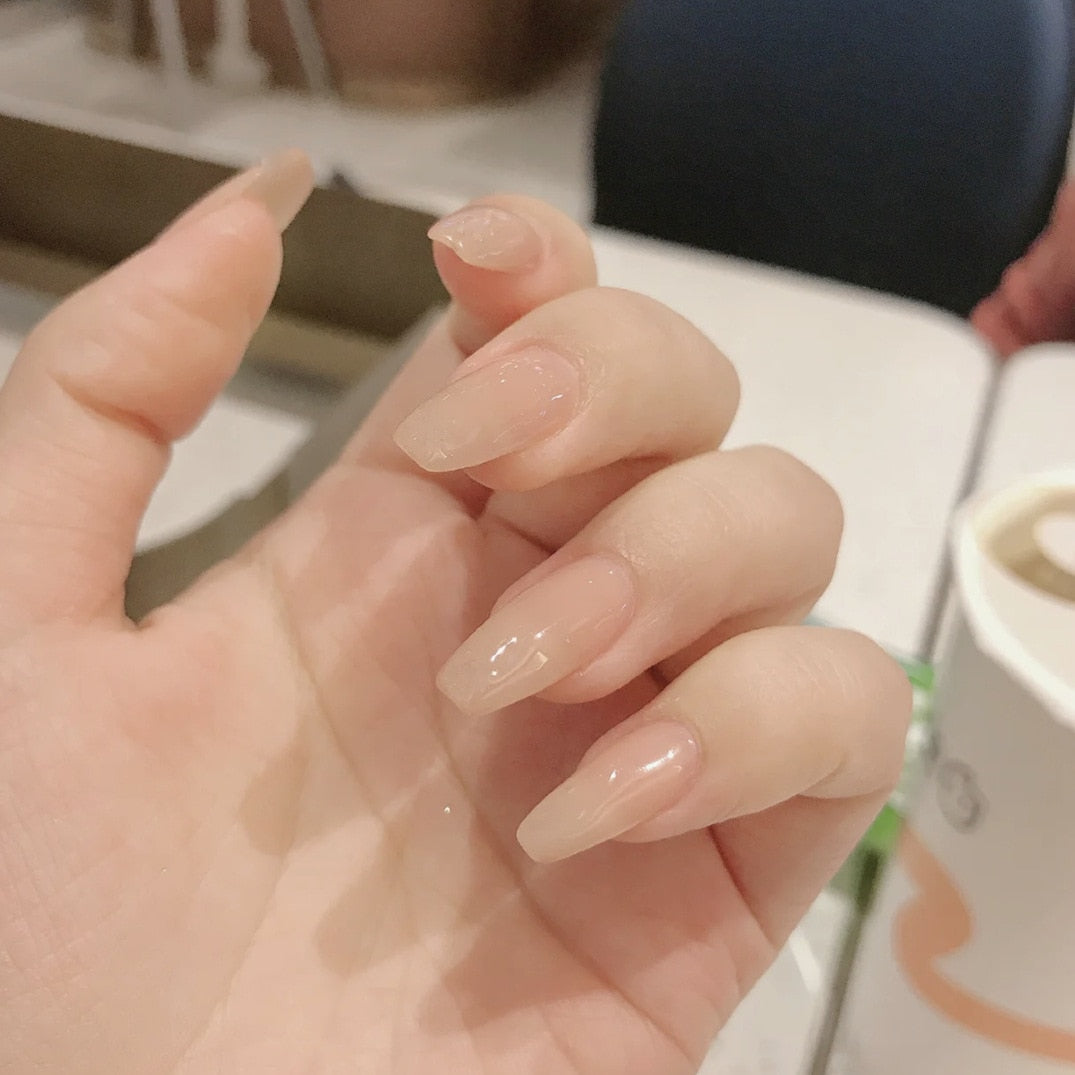 Short Coffin Fake Nails - Orchid Unique