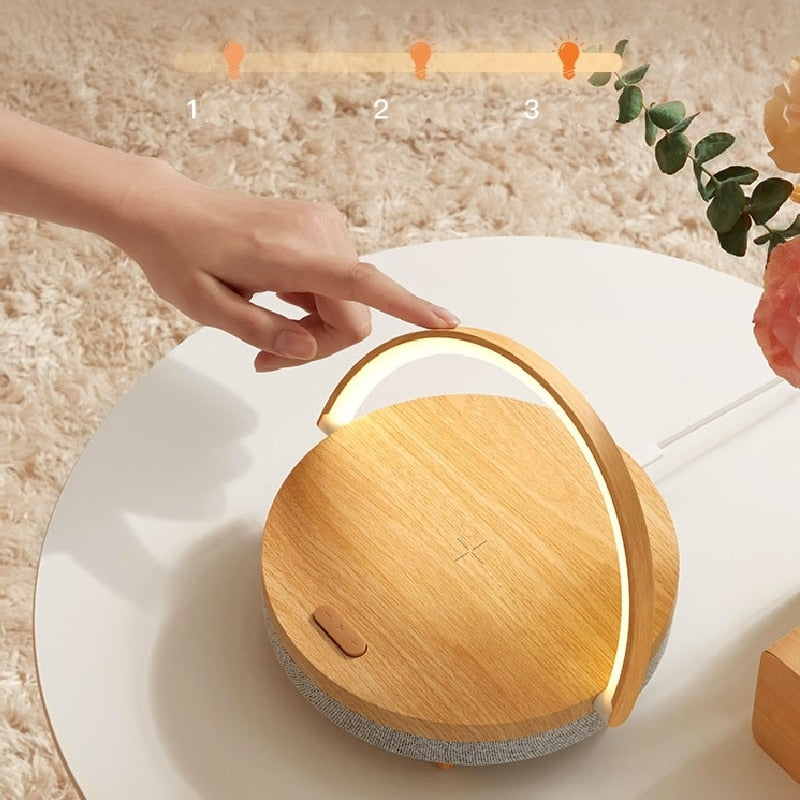 High Power Phone Stand Wireless/Wooden Charging Lamp - Orchid Unique