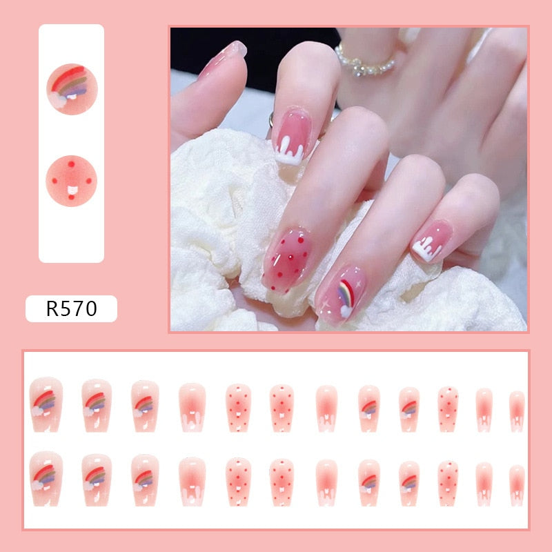 Cute Childlike Press on Nail Art - Orchid Unique