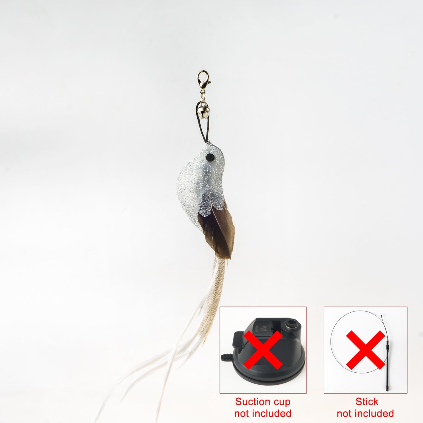Handsfree Bird/Feather Cat Wand - Orchid Unique