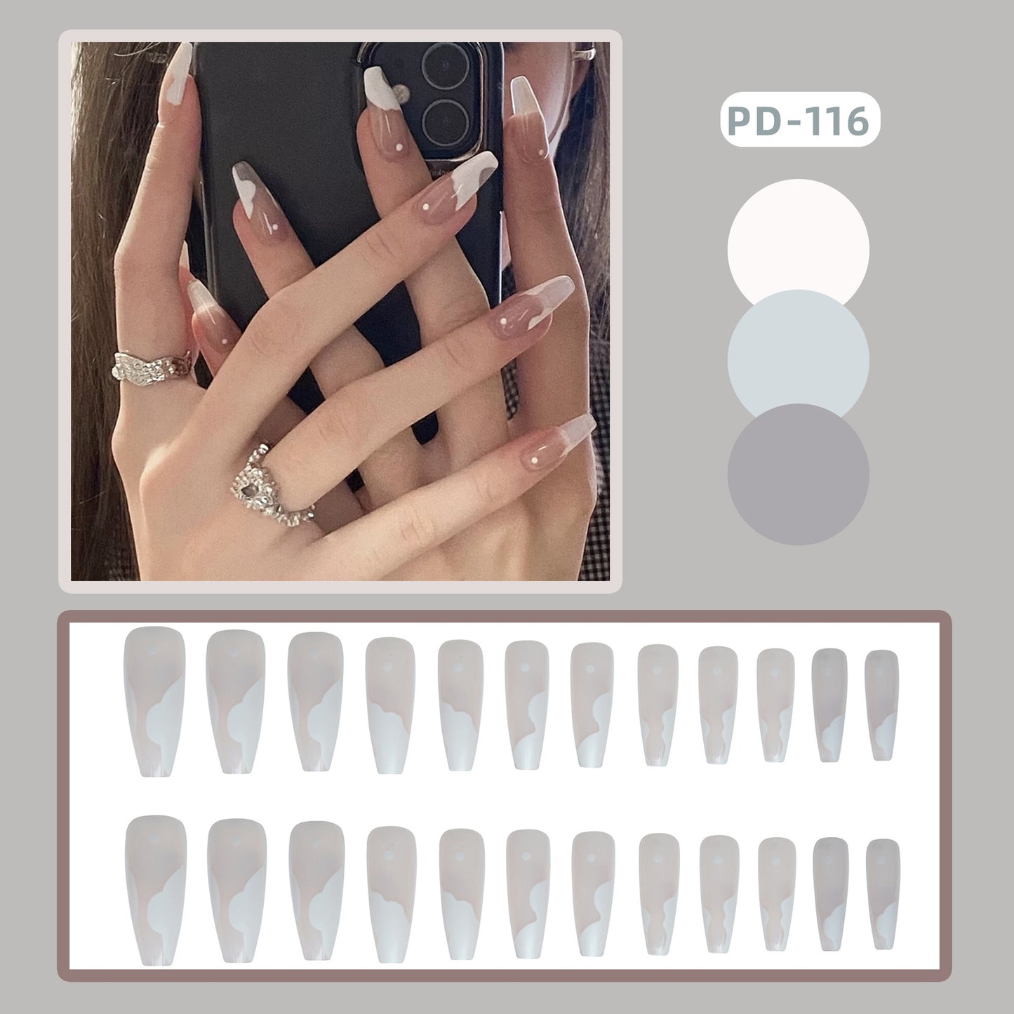 Short Wear Tips Nail False Patch - Orchid Unique