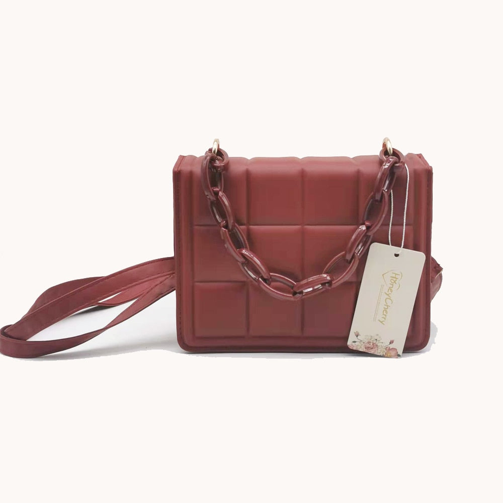 Honeycherry Geo Embossed Flap Mini purse - Orchid Unique
