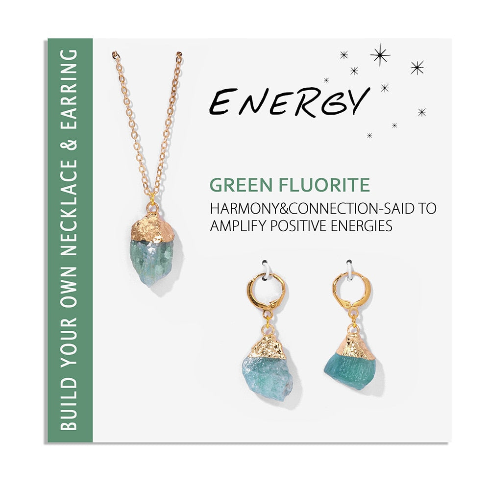 Irregular Mineral Stone Charm Necklace - Orchid Unique