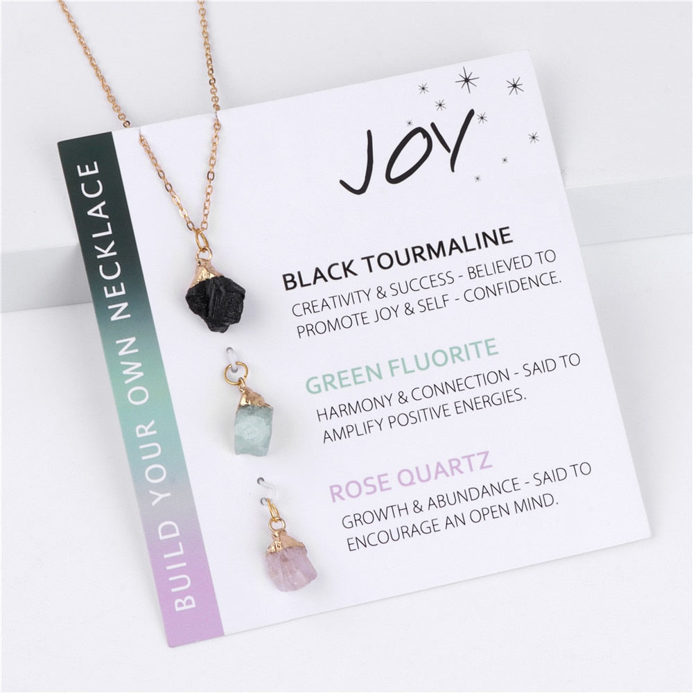 Irregular Mineral Stone Charm Necklace - Orchid Unique