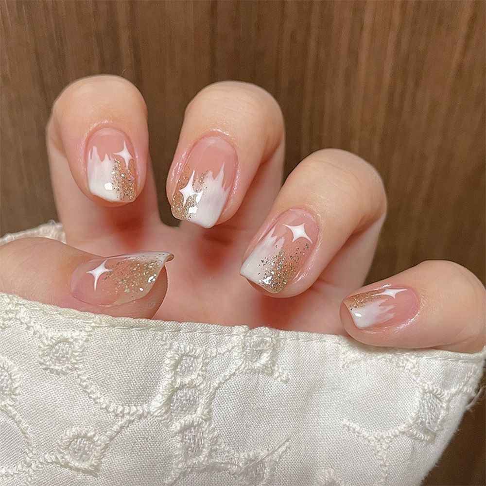 Sweet Short Round/Square Head False Nail Art - Orchid Unique