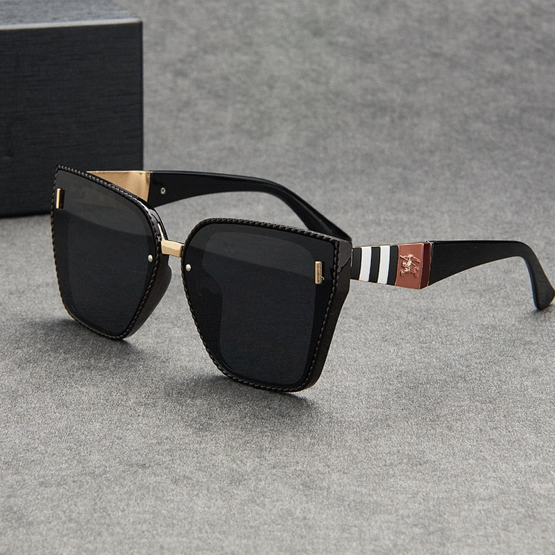 Fashion Square Gradient Mirror Sunglasses - Orchid Unique