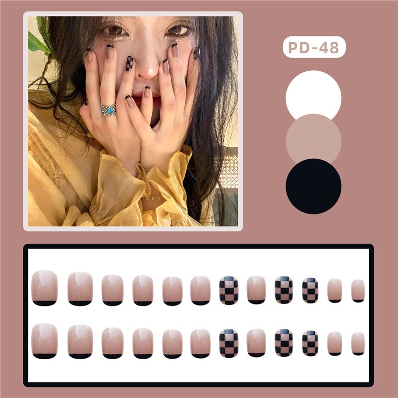 Short Wear Tips Nail False Patch - Orchid Unique