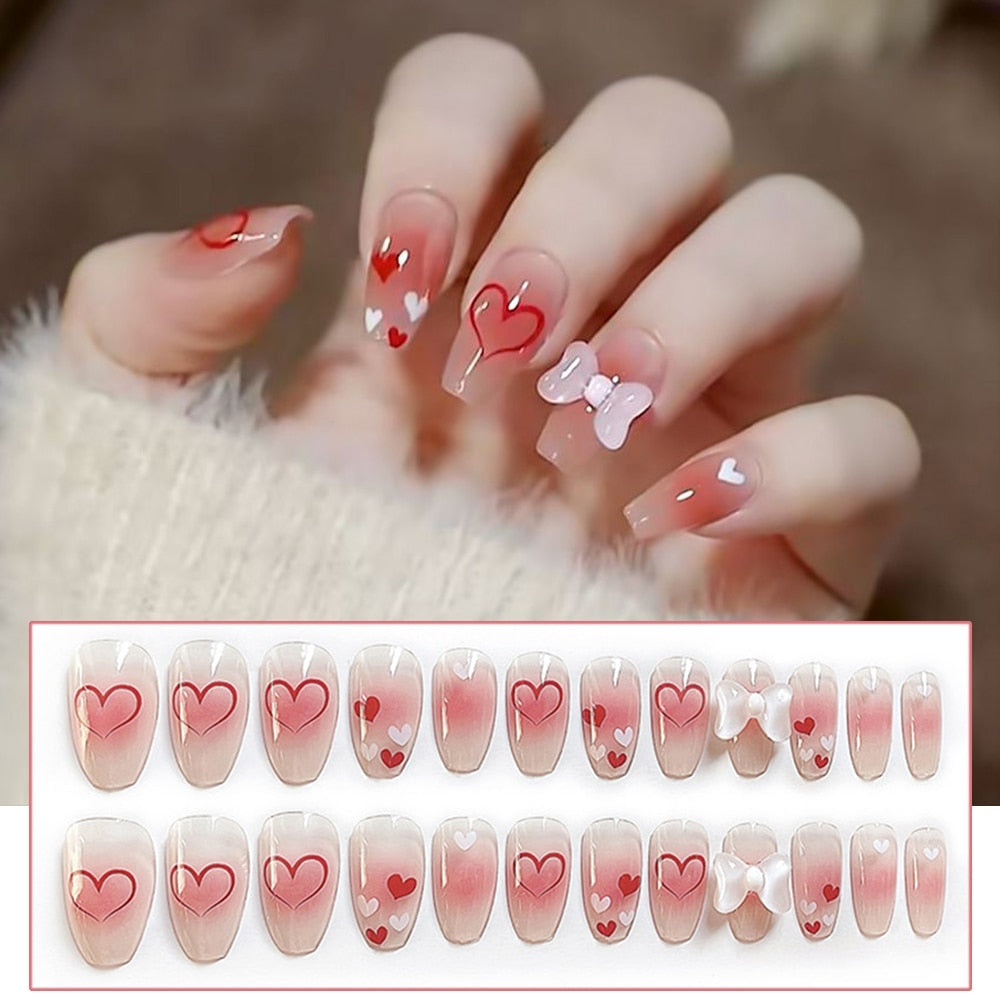 Glitter Butterfly False Nails - Orchid Unique