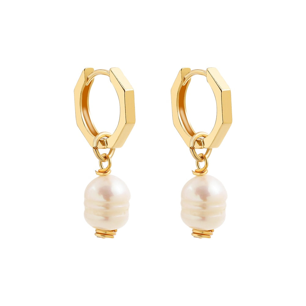 Bohemian Natural Stone Beads Hoop Earrings - Orchid Unique