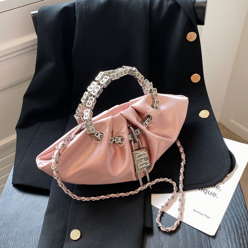 Silk Folds Chain and Jewelry Bag - Orchid Unique