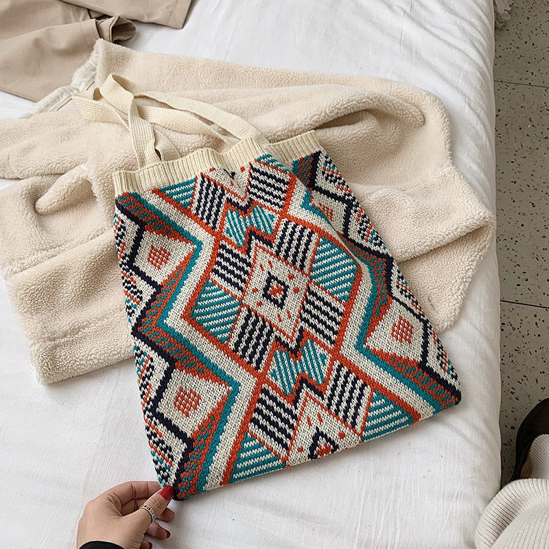 Boho Chic Aztec Tote Bag - Orchid Unique