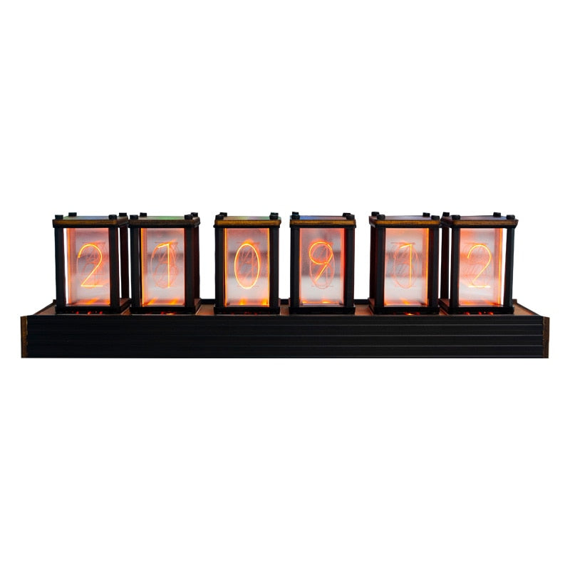 Luxury Nixie Glow Tube Clock Wood - Orchid Unique