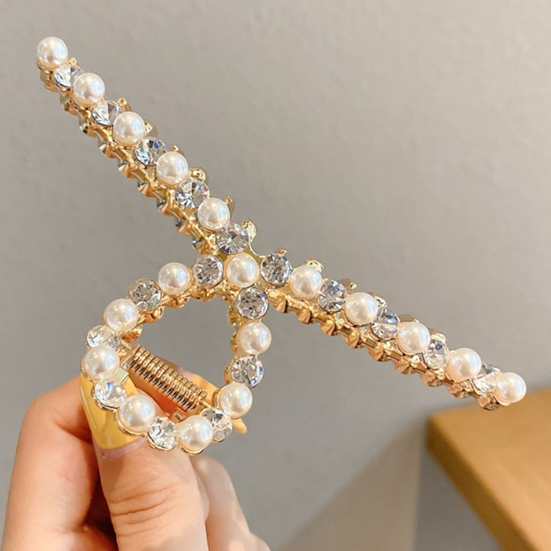 Pearl Hair Claw Set Clip - Orchid Unique