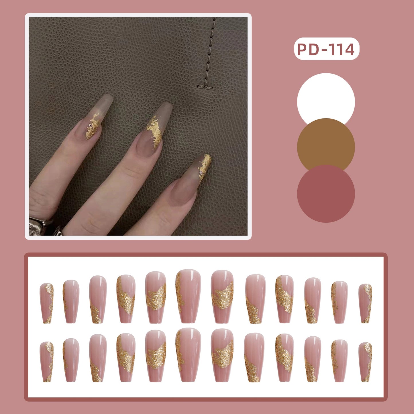 Short Wear Tips Nail False Patch - Orchid Unique