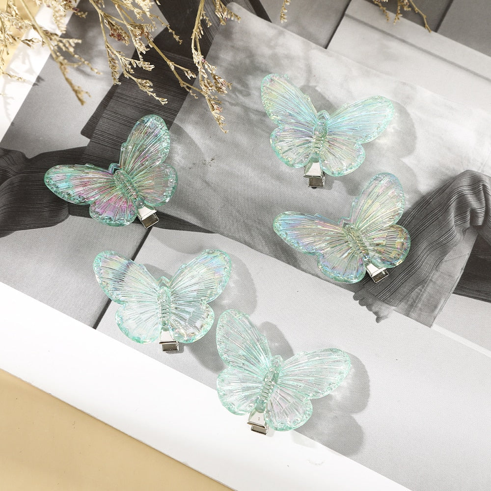 Transparent Butterfly Pink Hairpin - Orchid Unique