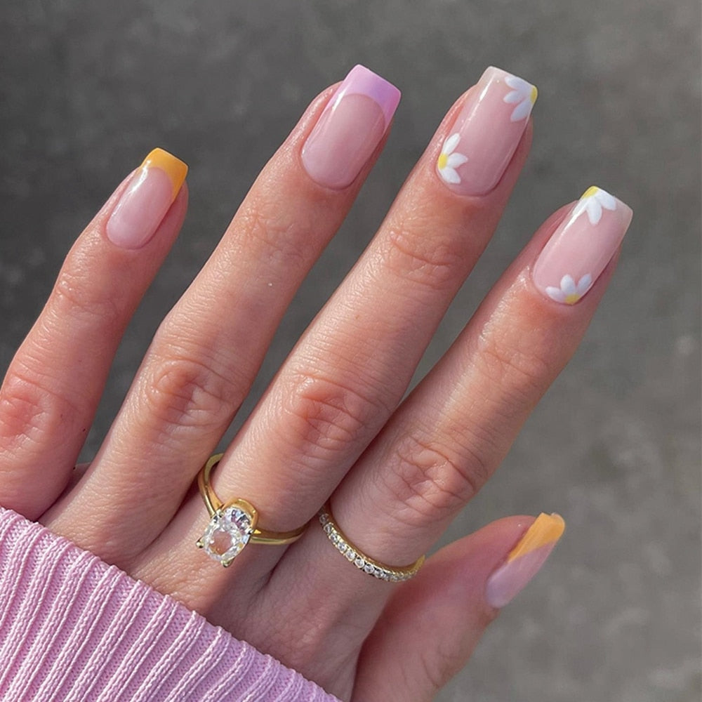 Short Round/Square Head False Nails - Orchid Unique