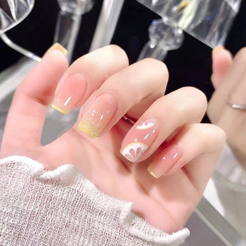 Sweet Short Round/Square Head False Nail Art - Orchid Unique