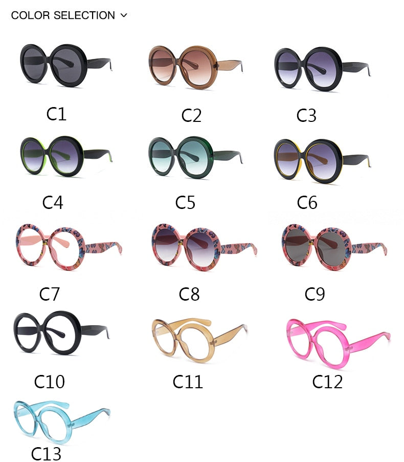 Oversized Unisex Round Sunglasses - Orchid Unique