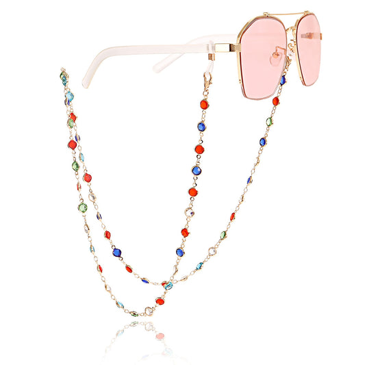 Colorful Crystal Beaded Sunglasses Chains - Orchid Unique