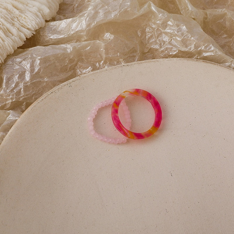 3pcs/set Acrylic Ring Set - Orchid Unique
