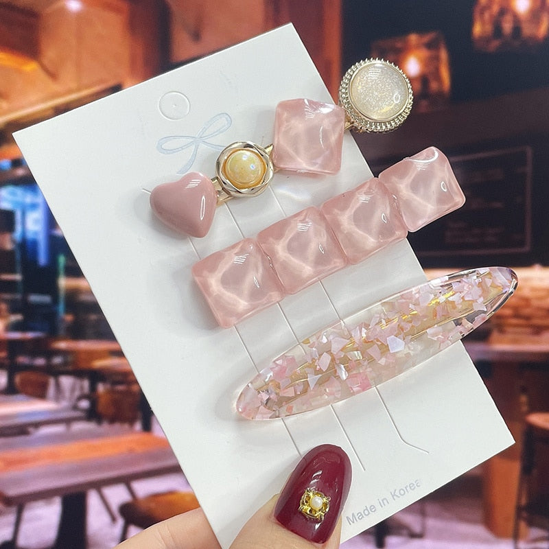 Fashion Pearl Acrylic Hair Clips - Orchid Unique