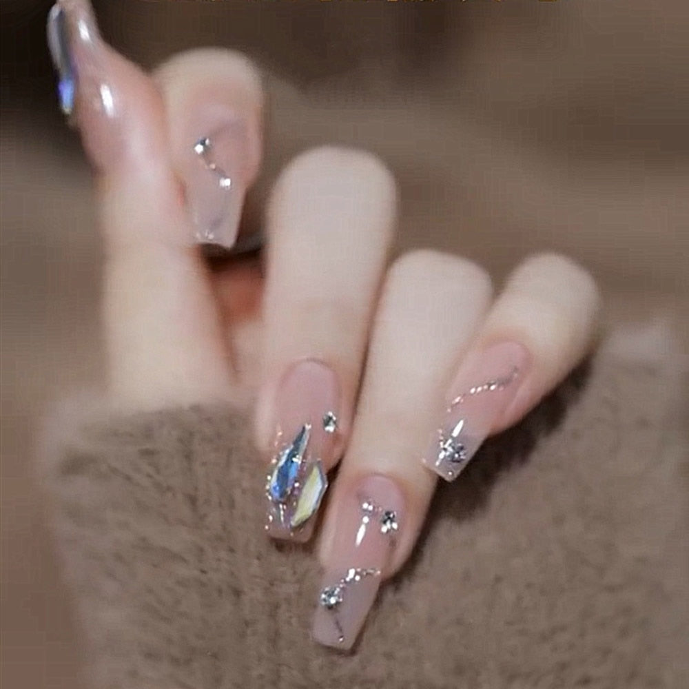 Short Fake Nails With Glue - Orchid Unique
