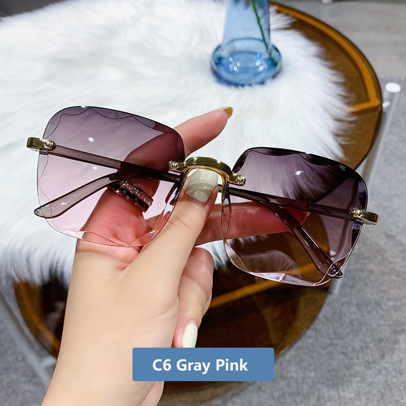 Frameless Square Sunglasses - Orchid Unique