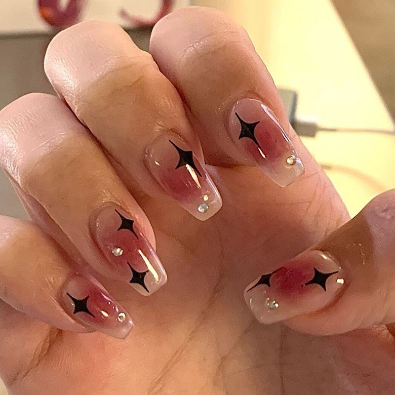 False Nails Coffin Almond Artificial Fake Nails - Orchid Unique