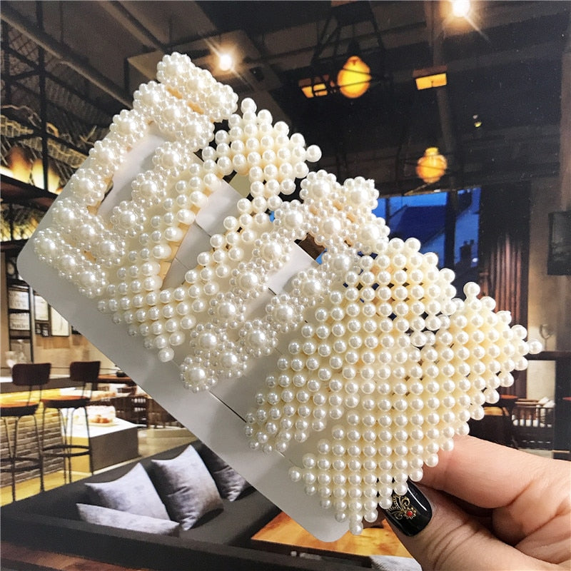 Handmade Pearls Hair Clips - Orchid Unique