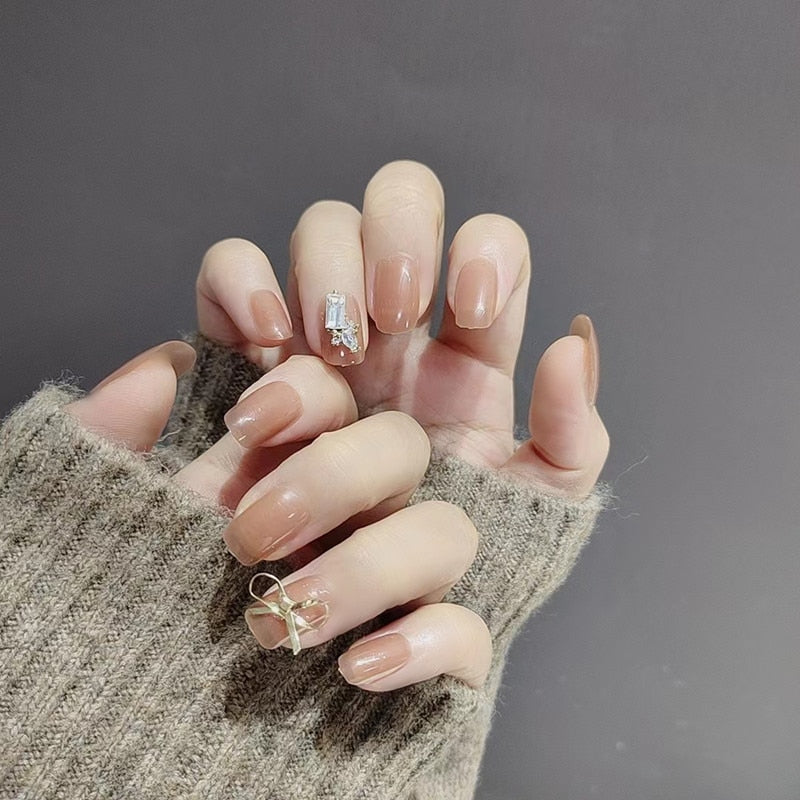 Mid-length Stiletto Nail Tips - Orchid Unique