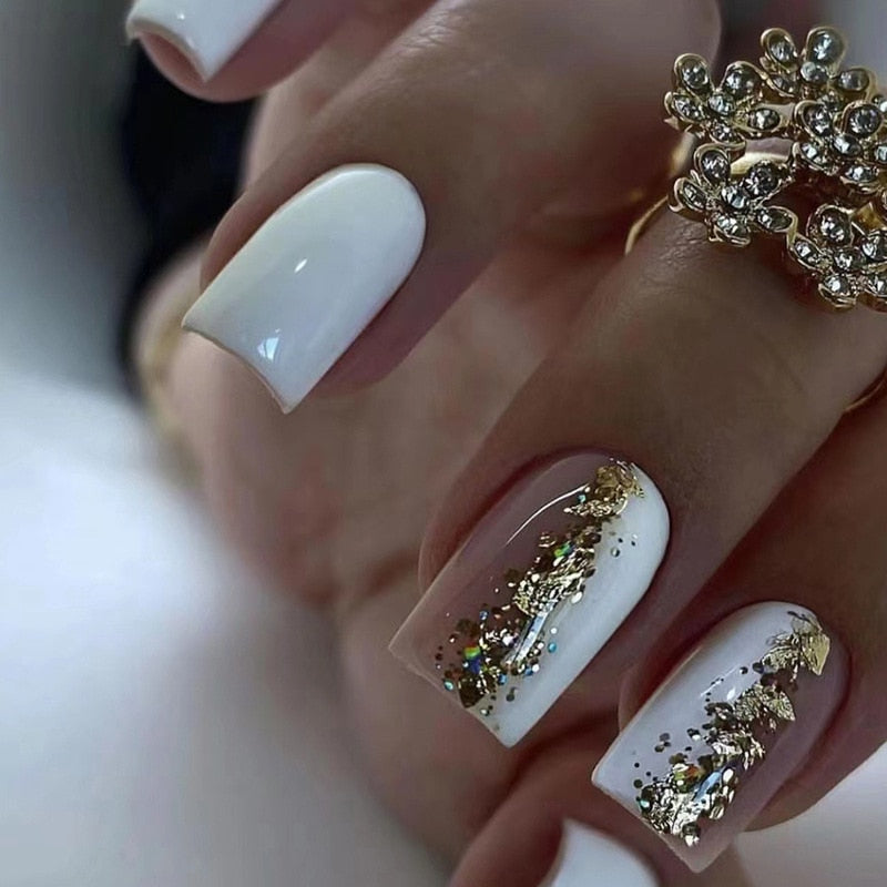 Wave Line Short Ballet French False Nails - Orchid Unique