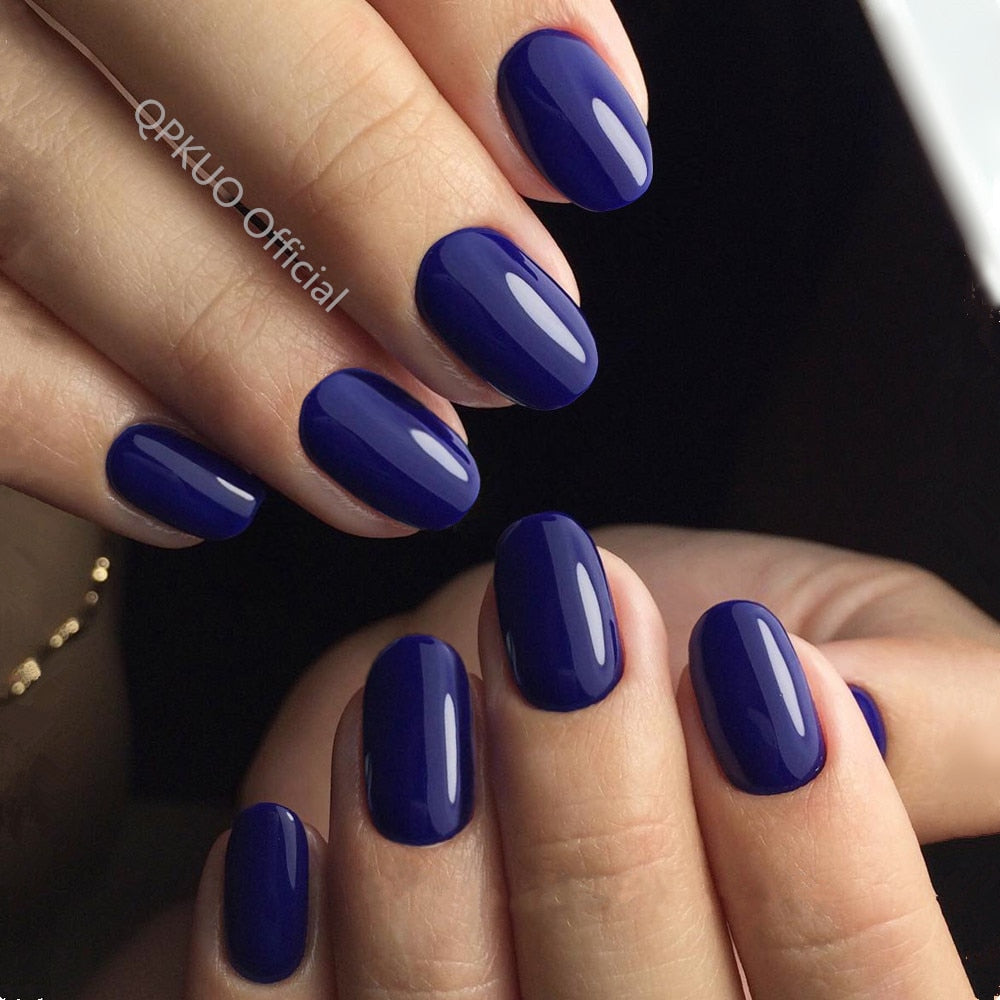 Shiny Short Fake Nails - Orchid Unique