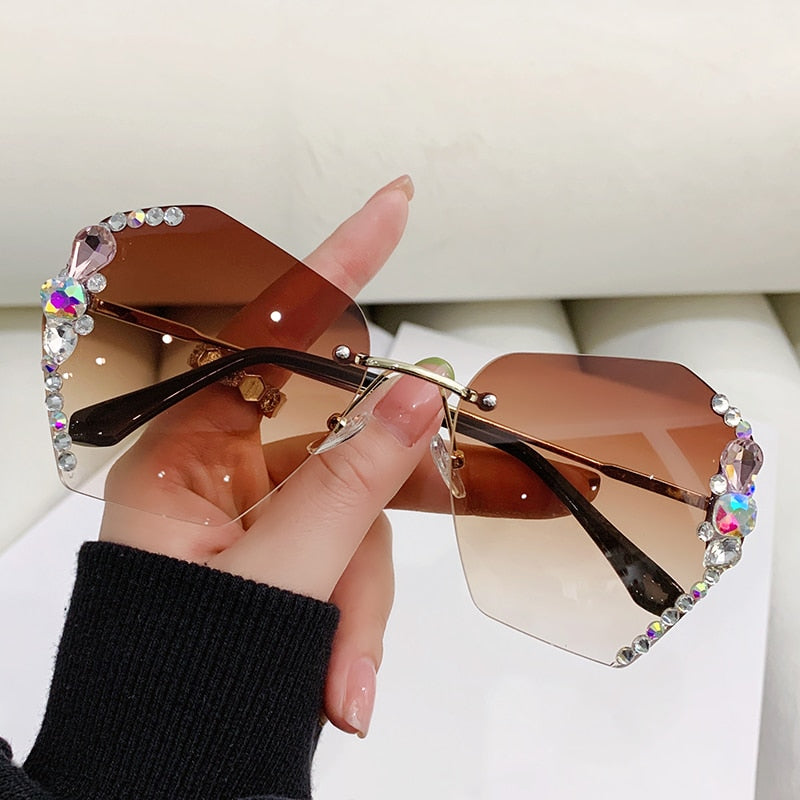 Retro Cutting Lens Gradient Sunglasses - Orchid Unique