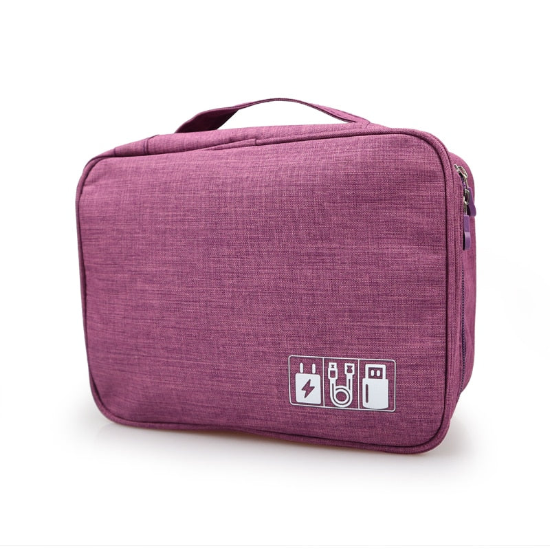 Travel Portable Digital USB Cable Bag - Orchid Unique