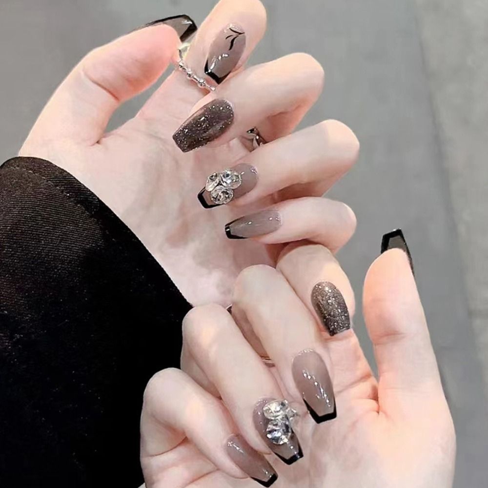 Ballet French Coffin False Nails - Orchid Unique