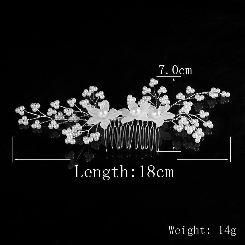 Pearl Crystal Wedding Hair Combs - Orchid Unique