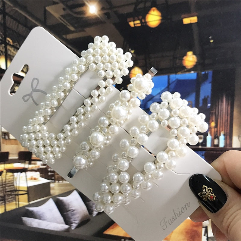 Handmade Pearls Hair Clips - Orchid Unique